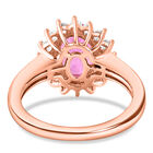 Premium Ilakaka Rosa Saphir und Zirkon-Halo Ring, 925 Silber Roségold Vermeil, 2,98 ct. image number 5