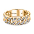 LUXURIANT DIAMOND - Lab Grown Diamant SI Ring, 925 Silber 750 Gelbgold Vermeil (Größe 18.00) ca. 0.24 ct
