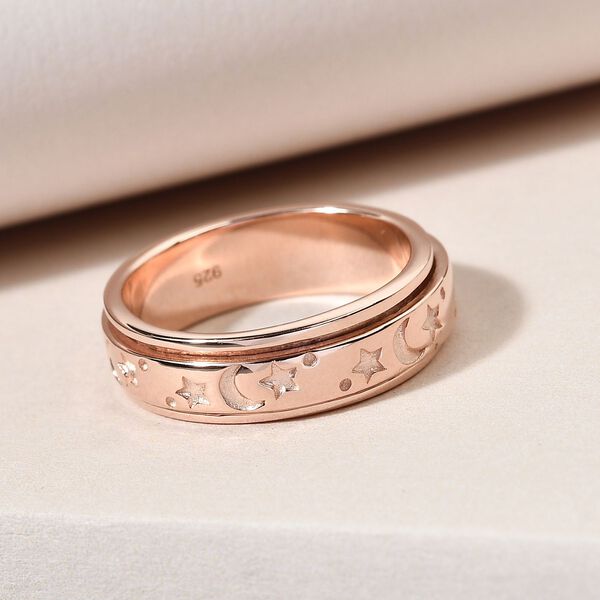 Nachthimmel Spinning Ring Geschenkset in ros&eacute;vergoldetem Silber image number 1