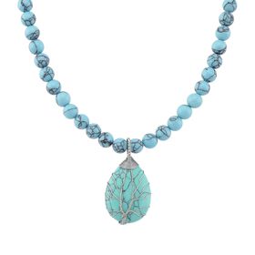Blauer Howlit Halskette Flexibles ca. 230.00 ct