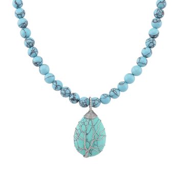 Blaue Howlit Halskette, ca. 45 cm + 5 cm extender, ca. 230.00 ct