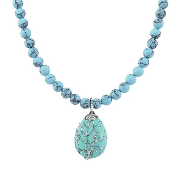 Blaue Howlit Halskette, ca. 45 cm + 5 cm extender, ca. 230.00 ct