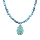 Blaue Howlit Halskette, ca. 45 cm + 5 cm extender, ca. 230.00 ct