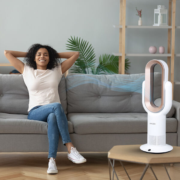 ANGEL: 3D-Ventilator ohne Lüfterflügel, 72 cm hoch, Weiß-Roségold  image number 3