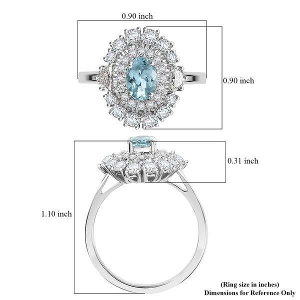 RHAPSODY zertifiziert und geprüft AAAA Paraiba Turmalin und VS-EF Diamant Ring in 950 Platin - 2,03 ct. image number 5
