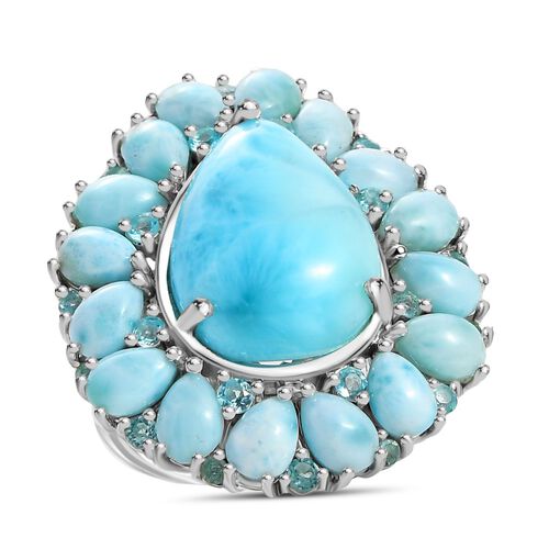 D’joy AA Larimar Ring 925 Silber rhodiniert (Größe 18.00) ca. 21,89 ct image number 0