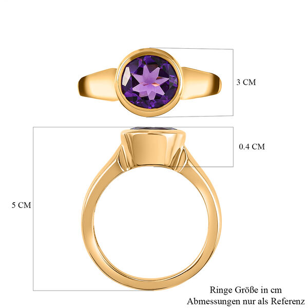 Natürlicher, marokkanischer Amethyst-Ring, 925 Silber vergoldet  ca. 1,86 ct image number 7