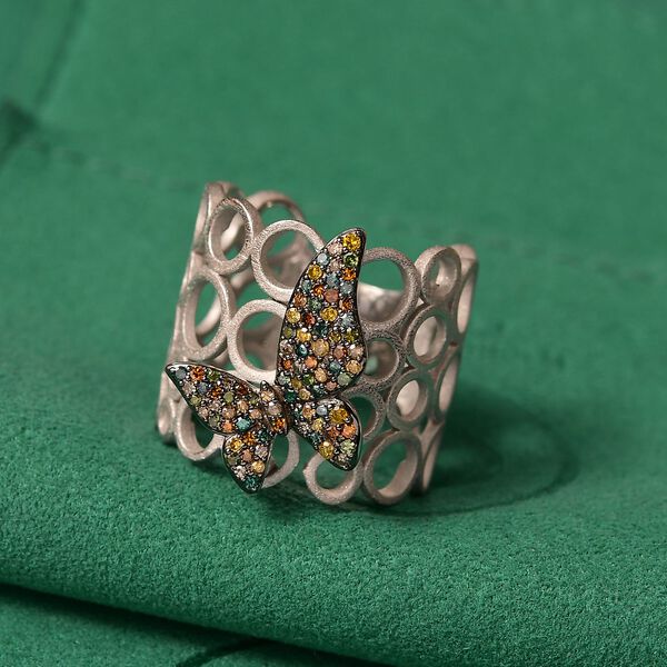 GP Trionfo Kollektion - Multi Diamant und Kanchanaburi blauer Saphir Ring - 0,54 ct. image number 2