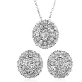LUXURIANT DIAMOND - Lab Grown Diamant SI-GH Schmuckset 925 Silber rhodiniert ca. 3,00 ct.