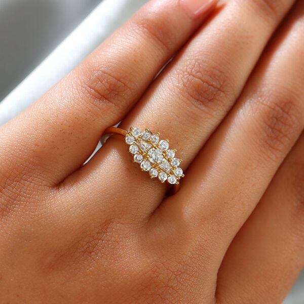 LUSTRO STELLA Hergestellt mit Feinster ZIRKONIA Ring 925 Silber vergoldet image number 3