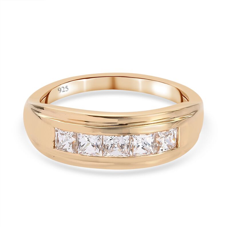 LUSTRO STELLA Hergestellt mit ZIRKONIA Ring 925 Silber 585 Vergoldet (Größe 20.00) ca. 2,18 ct image number 0