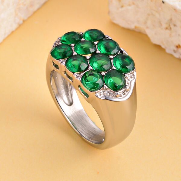 Grüner Zirkonia Ring, 316L Edelstahl (Größe 16.00) ca. 2.00 ct image number 2