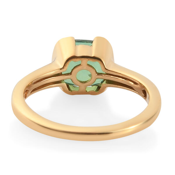 Pfau Triplett Quarz Solit&auml;r Ring 925 Silber vergoldet image number 6