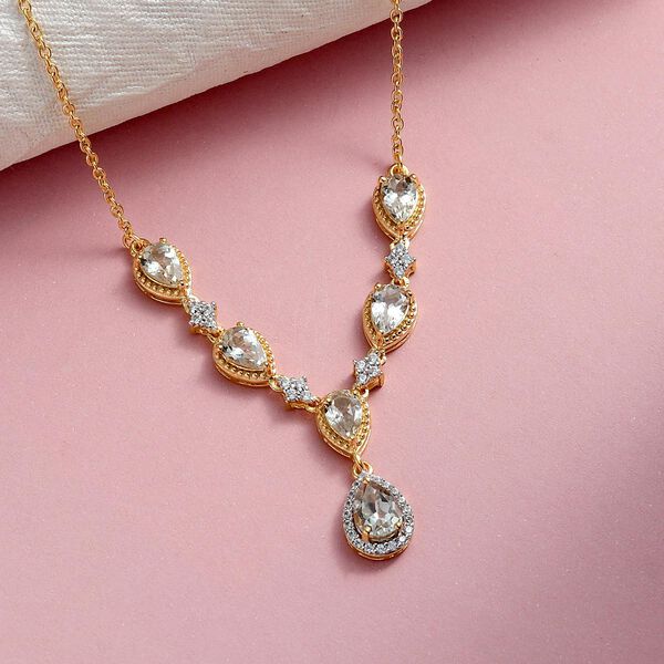 AAA Turkizit Collier, ca. 45 cm, 925 Silber Gelbgold Vermeil ca. 3,30 ct image number 3