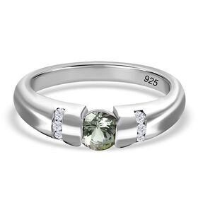 Grüner Tansanit und Zirkon-Ring - 0,73 ct.