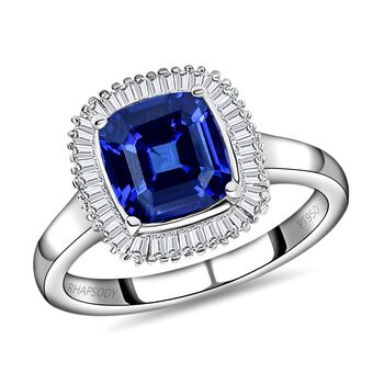 RHAPSODY AAAA Tansanit und VS EF Diamant Ring in 950 Platin - 3,41 ct.