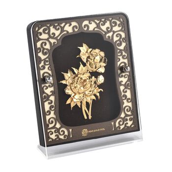 EXKLUSIVES ANGEBOT - 999er Gold-Dekor mit Rosenblume-Motiv
