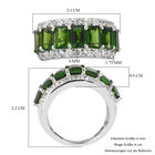 Natürlicher Chromdiopside und Zirkon Ring 925 Silber platiniert  ca. 5,09 ct image number 5