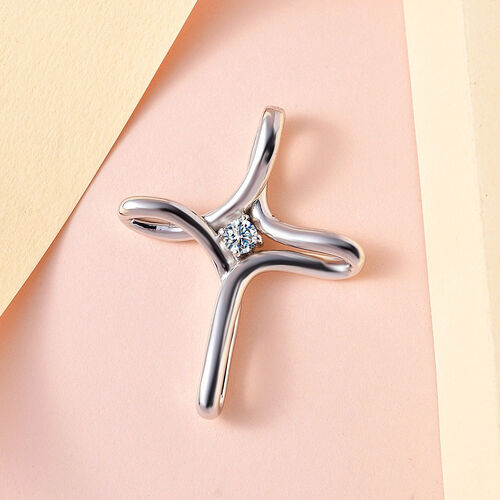 Moissanit Kreuz Anhänger - 0,24 ct. image number 1