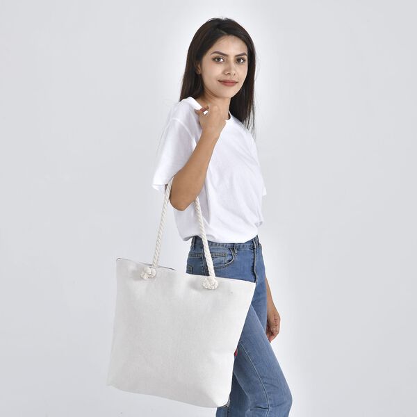 Jacquard gewebte Jute-Tasche mit Pferd Design, 42x34 cm image number 3