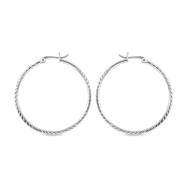 Creolen mit Diamantschliff-Muster image number 2