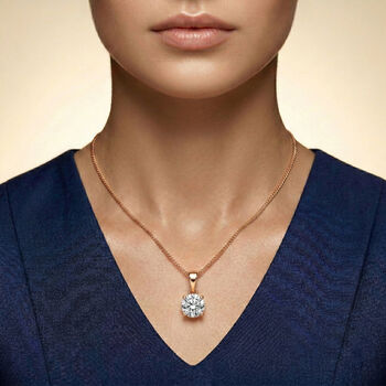 D'Joy 120 Facetten Moissanit Anh&auml;nger 925 Silber ros&eacute;vergoldet ca. 0.78 ct