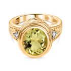AAA Ouro Verde Quarz und Zirkon Ring, ca. 4,48 ct. image number 0