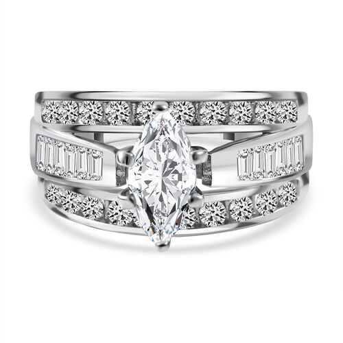 LUSTRO STELLA - New York Designer Inspiriert Zirkonia Ring 925 Silber rhodiniert (Größe 20.00) image number 0