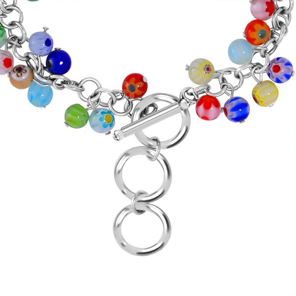 Mehrfarbiges Armband im Murano-Stil, 23cm image number 5