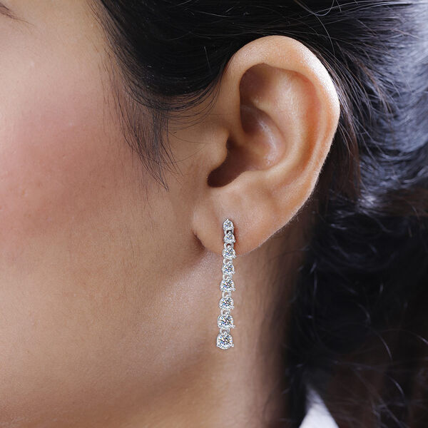 Moissanit Ohrringe 925 Silber platiniert ca. 2.36 ct image number 2