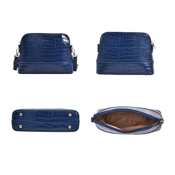 Passage - 4er-Set Handtaschen mit Krokodilpr&auml;gung; enth&auml;lt Schultertasche, Cross Body Bag, Clutch Bag und Portemonnaie, blau image number 5