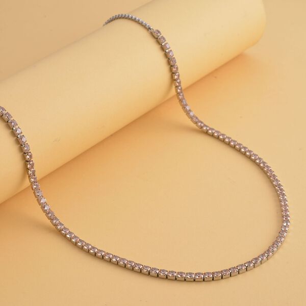 Champagner Zirkonia Halskette, ca. 38 cm, Edelstahl image number 2