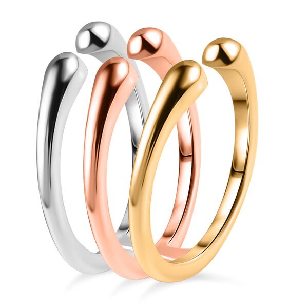 Lucy Q Drip Kollektion - Dreifarbige Stacking-Ring image number 4