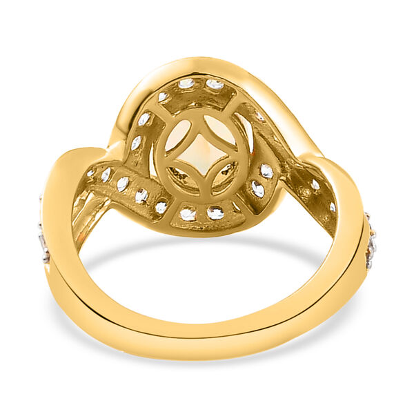 Natürlicher, äthiopischer Opal und weißer Zirkon-Ring, 925 Silber   ca. 1,71 ct image number 6