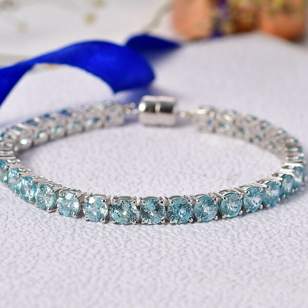 D'Joy AAA Blauer Zirkon Armband ca. 20 cm 925 Silber rhodiniert ca. 36,07 ct. image number 1