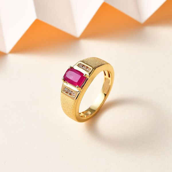 Afrikanischer Rubin und Zirkon Ring - 1,58 ct. image number 1