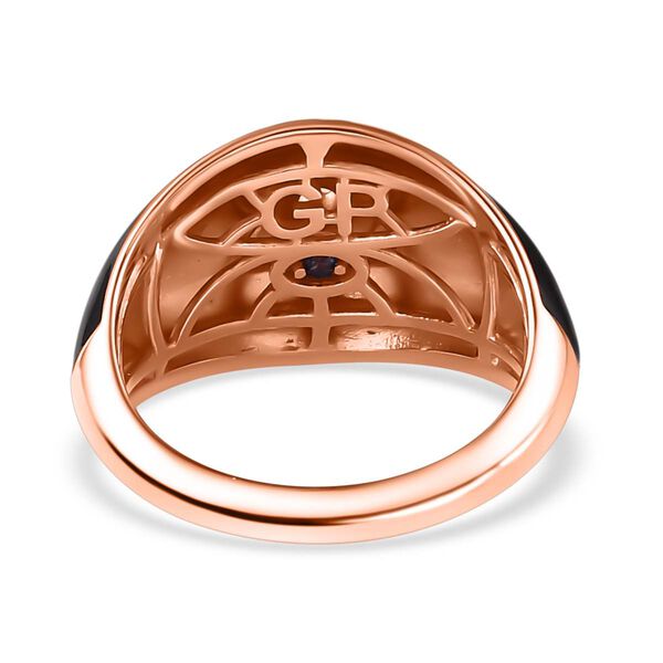 GP Italienische Garten Kollektion - Rosa Turmalin, Kanchanaburi Blauer Saphir Ring 925 Silber Roségold Vermeil (Größe 21.00) ca. 0.15 ct image number 6