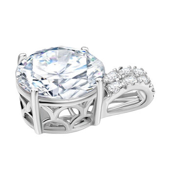 Moissanit Anh&auml;nger 925 Silber rhodiniert ca. 10,74 ct.