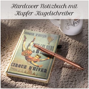Notizbuch mit Kupfer Kugelschreiber, Zirkus Muster