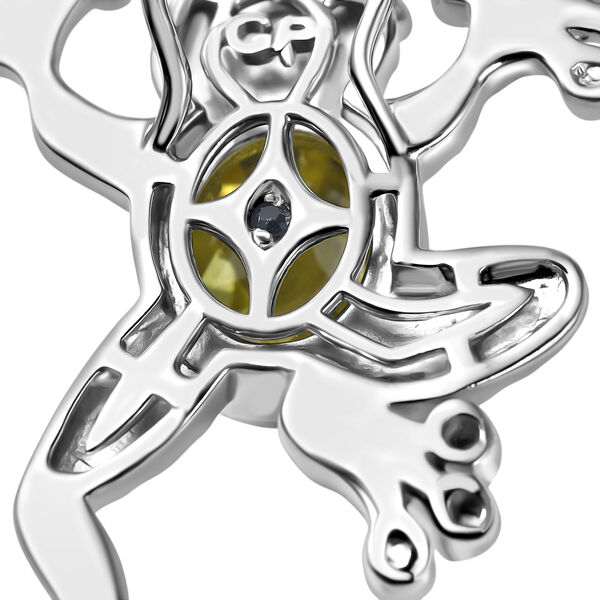 GP Trifono Kollektion- AAA Ouro Verde Quarz und Kanchanaburi blauer Saphir zweifarbiger Anhänger mit 50cm Kette - 3,53 ct. image number 7