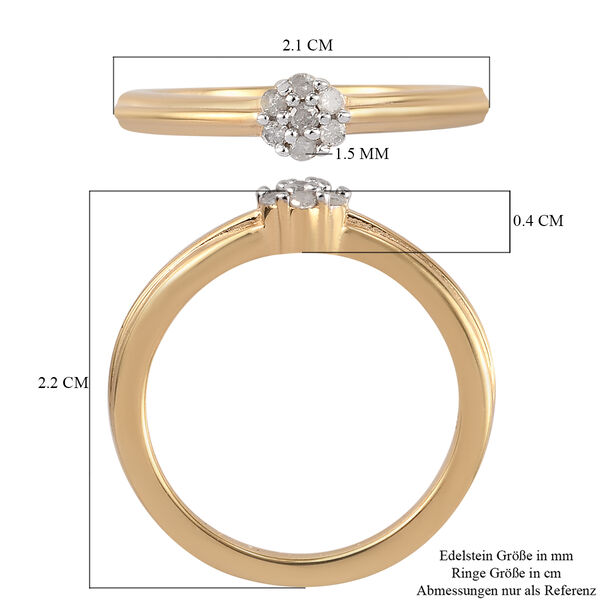 Diamant Ring 925 Silber 585 Vergoldet image number 7