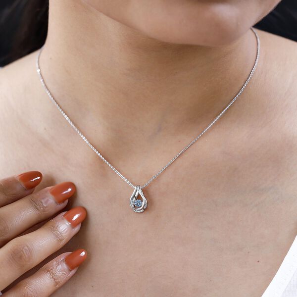 Santamaria Aquamarin Anh&auml;nger mit Kette im Schmuckset, 925 Silber platiniert ca. 0.15 ct image number 2