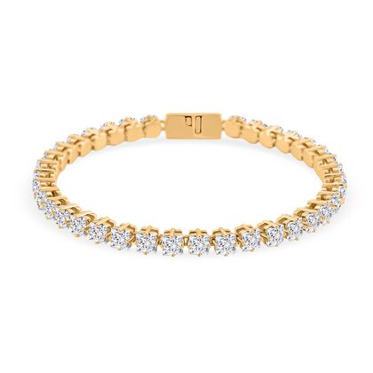 D'Joy Moissanit Armband ca. 19 cm 925 Silber 750 Gelbgold Vermeil ca. 10,03 ct.