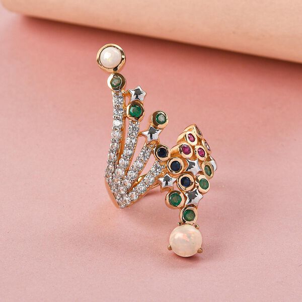 GP Celestial Dream Kollektion- nat&uuml;rlicher, &auml;thiopischer Welo Opal und mehrfarbiger Edelstein-Ring - 2,71 ct. image number 2