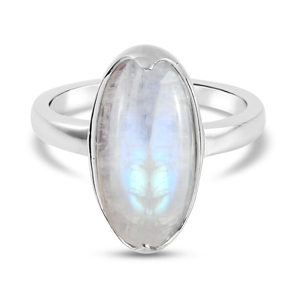 Premium Regenbogen Mondstein Solitär-Ring, 925 Silber  ca. 6,27 ct image number 0