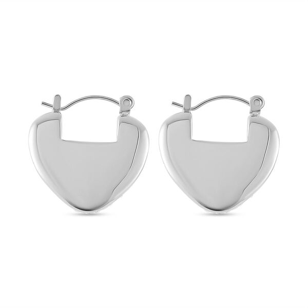 Wei&szlig;er Kristall Herzf&ouml;rmige Ohrringe, Reiner Edelstahl image number 4