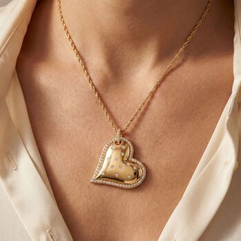 Wei&szlig;er Zirkonia Halskette ca. 52 cm Nickelfreies Messing