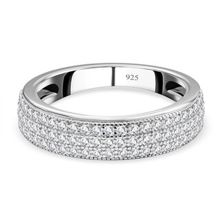 Lustro Stella - Weißer Zirkonia Ring, 925 Silber platiniert (Größe 16.00) ca. 0.72 ct Lustro Stella - Weißer Zirkonia Ring, 925 Silber platiniert (Größe 16.00) ca. 0.72 ct