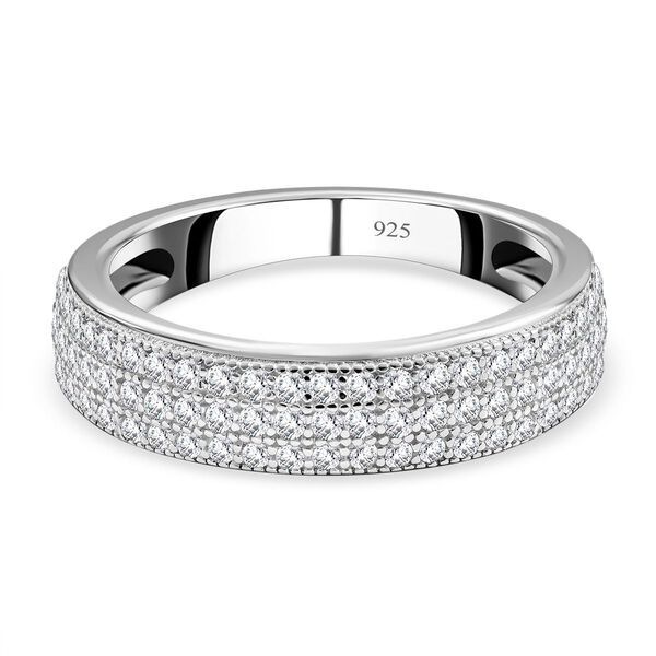 Lustro Stella - Weißer Zirkonia Ring, 925 Silber platiniert (Größe 16.00) ca. 0.72 ct image number 0