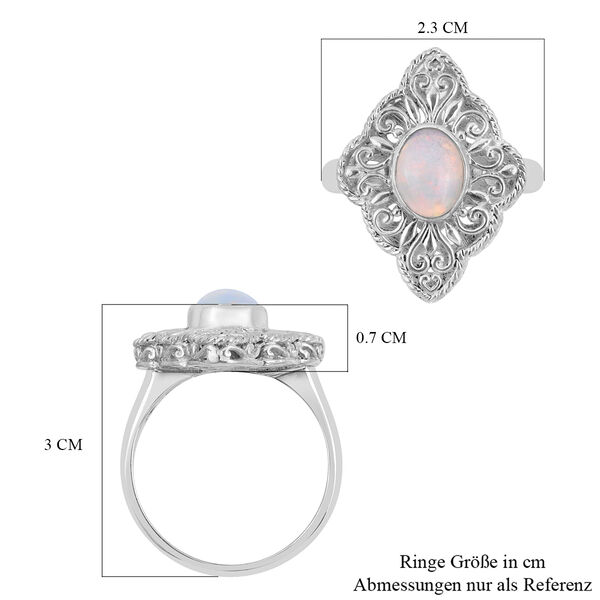Royal Bali Kollektion - natürlicher, äthiopischer Opal-Ring, 925 Silber  ca. 1,17 ct image number 6